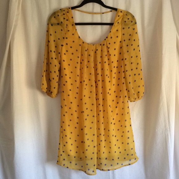 Pinkblush Dresses & Skirts - Maternity Pinkblush Yellow/Blue Polka Dot Dress